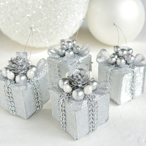 ジョージジェンセン クリスマスオーナメント 4個セット シルバー