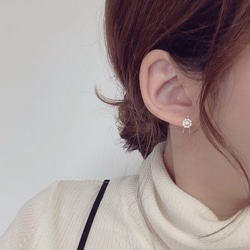 K10 CZ flower hoop pierce 4枚目の画像