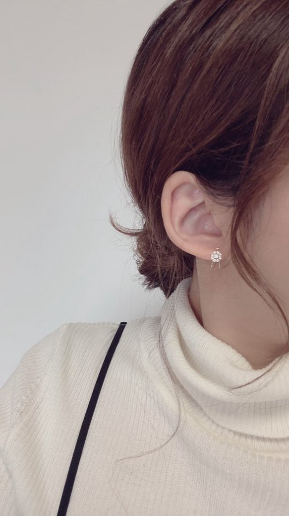 K10 CZ flower hoop pierce 4枚目の画像