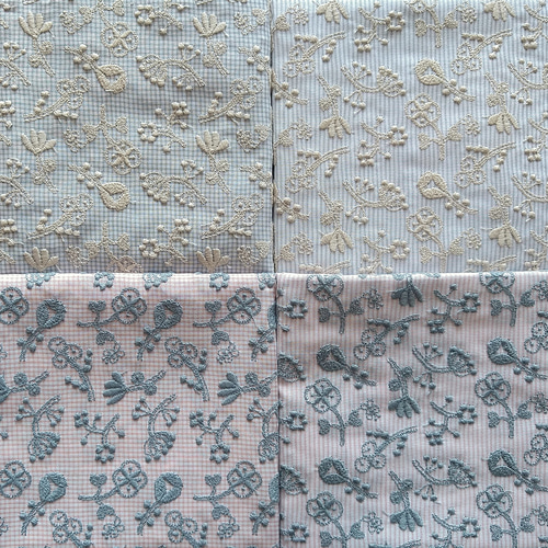 C&S ミナペルホネン field of flower《check blue》50cm×50cm 生地