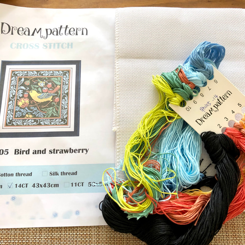 クロスステッチ刺繍キット いちご泥棒 キット w_moon 通販 14985030