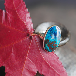 shattuckite azurite silver ring 1枚目の画像