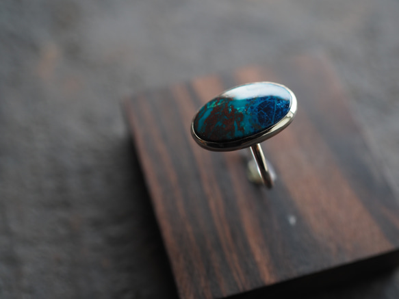 shattuckite azurite silver ring 8枚目の画像