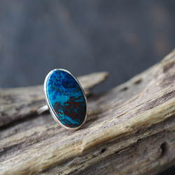 shattuckite azurite silver ring 5枚目の画像