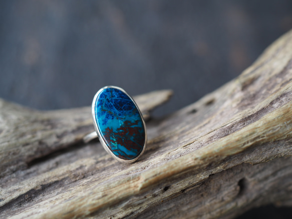 shattuckite azurite silver ring 5枚目の画像