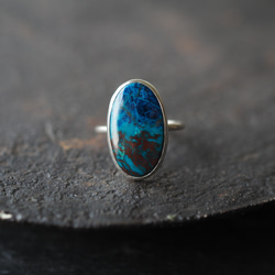 shattuckite azurite silver ring 9枚目の画像