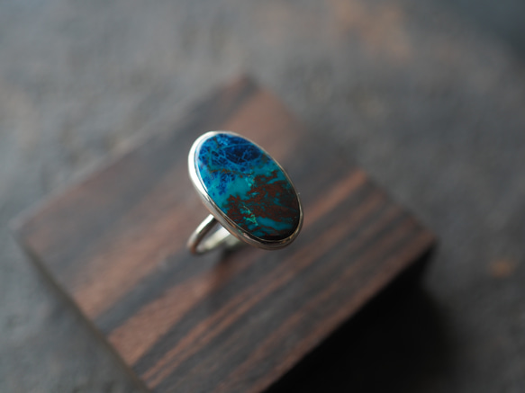 shattuckite azurite silver ring 4枚目の画像