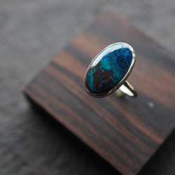 shattuckite azurite silver ring 3枚目の画像