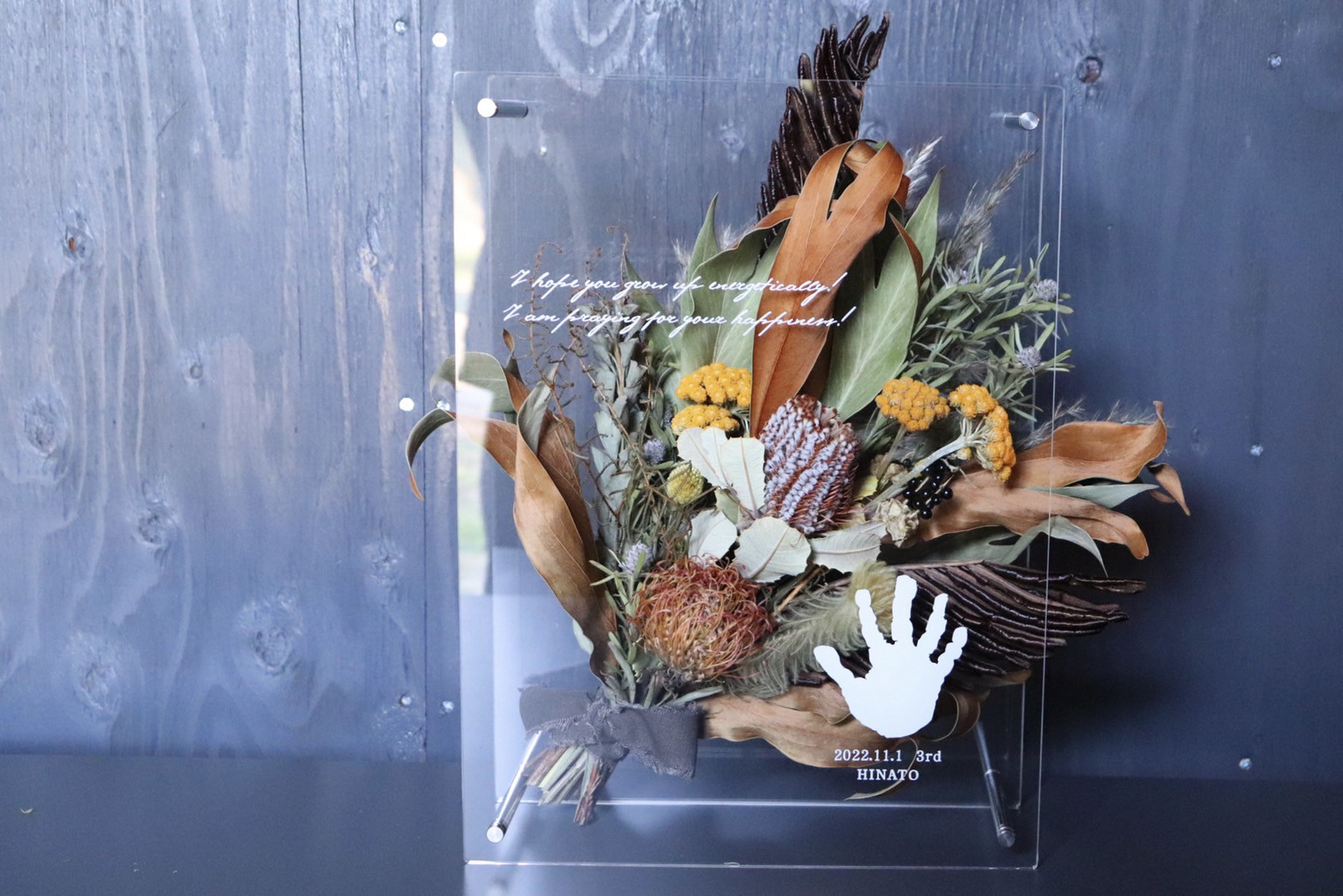 【完全受注品】birthday plate! ／ドライフラワー／スワッグ／フレームアレンジ