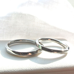 *＊さざ波フォルムのペアリング＊* ハワイアン マリッジリング 結婚指輪 〈2本セット〉 2枚目の画像