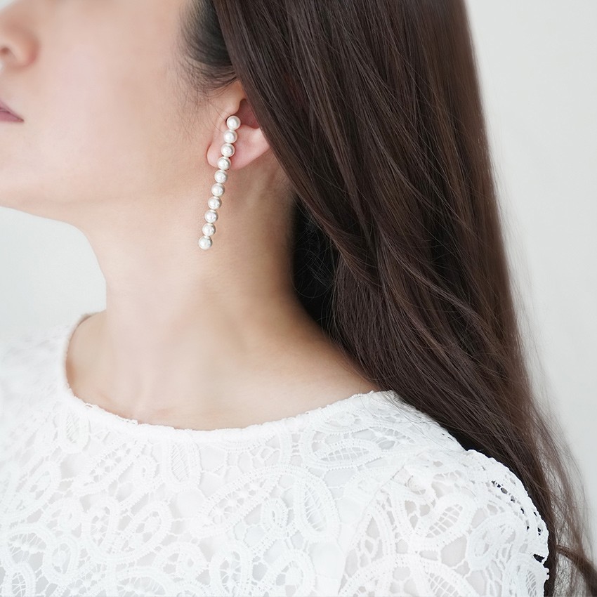 【AYANA】金属アレルギー対応　10連パールピアス