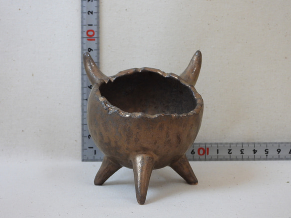 金彩鬼ツノ陶製植木鉢(s1) 17枚目の画像