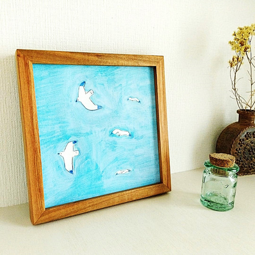 画家手描きの油絵タイトル「カモメ」