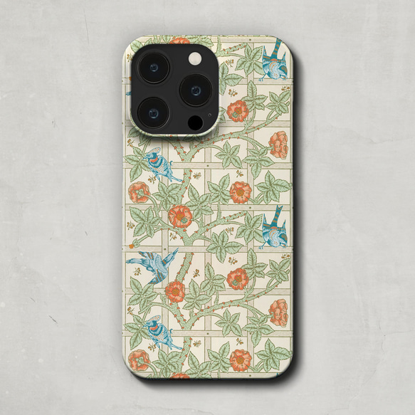 スマホケース / ウィリアム・モリス「トレリス」 iPhone 全機種対応 モリス 格子垣 動物 花 柄 北欧 レトロ 2枚目の画像