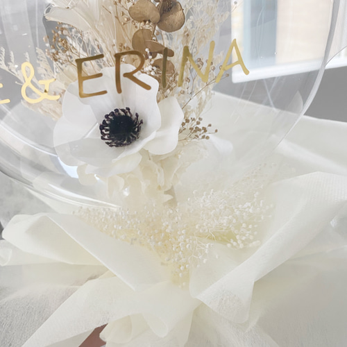 2WAY お花屋さんのバルーンブーケフラワー 213ホワイトゴールド 結婚