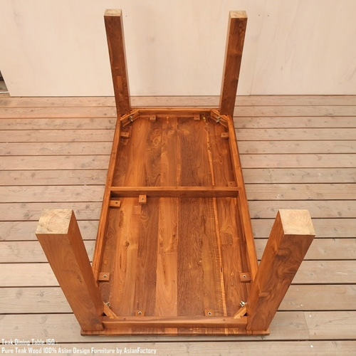 オールドチークダイニングテーブル150cm　（総無垢） オールドチーク総無垢 ダイニングテーブルLW 食卓テーブル