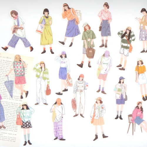 閉店 SALE】 女の子 フレークシール #1 40枚 シール・ステッカー