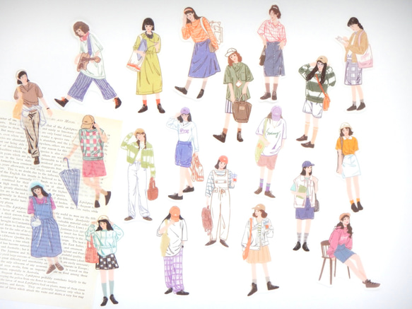 女の子 フレークシール #1 40枚 シール・ステッカー n i j i