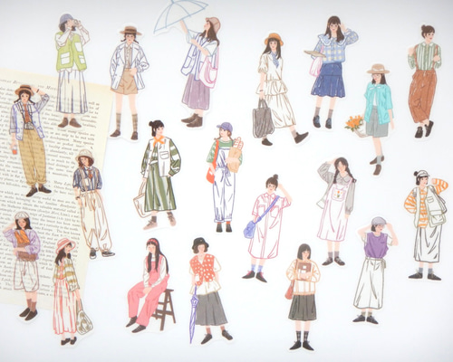 女の子 フレークシール #2 40枚 シール・ステッカー n i j i
