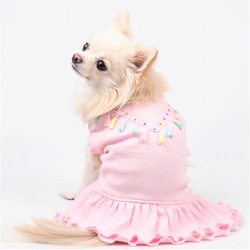 ワンピース パステル ドッグウェア トップス パステル ブルー 小型犬 中型犬 犬服 猫服 ペット P135 P136 4枚目の画像