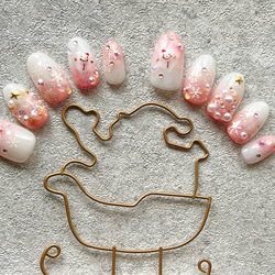 クリスマスネイルチップ♡ピンク ネイルチップ（つけ爪） minmi 通販