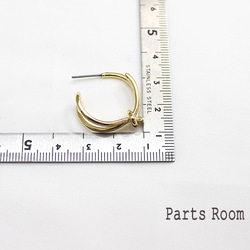 [2 件] 扭結戒指耳環 [金色] [鈦柱/無扣] -mt-3828 第5張的照片