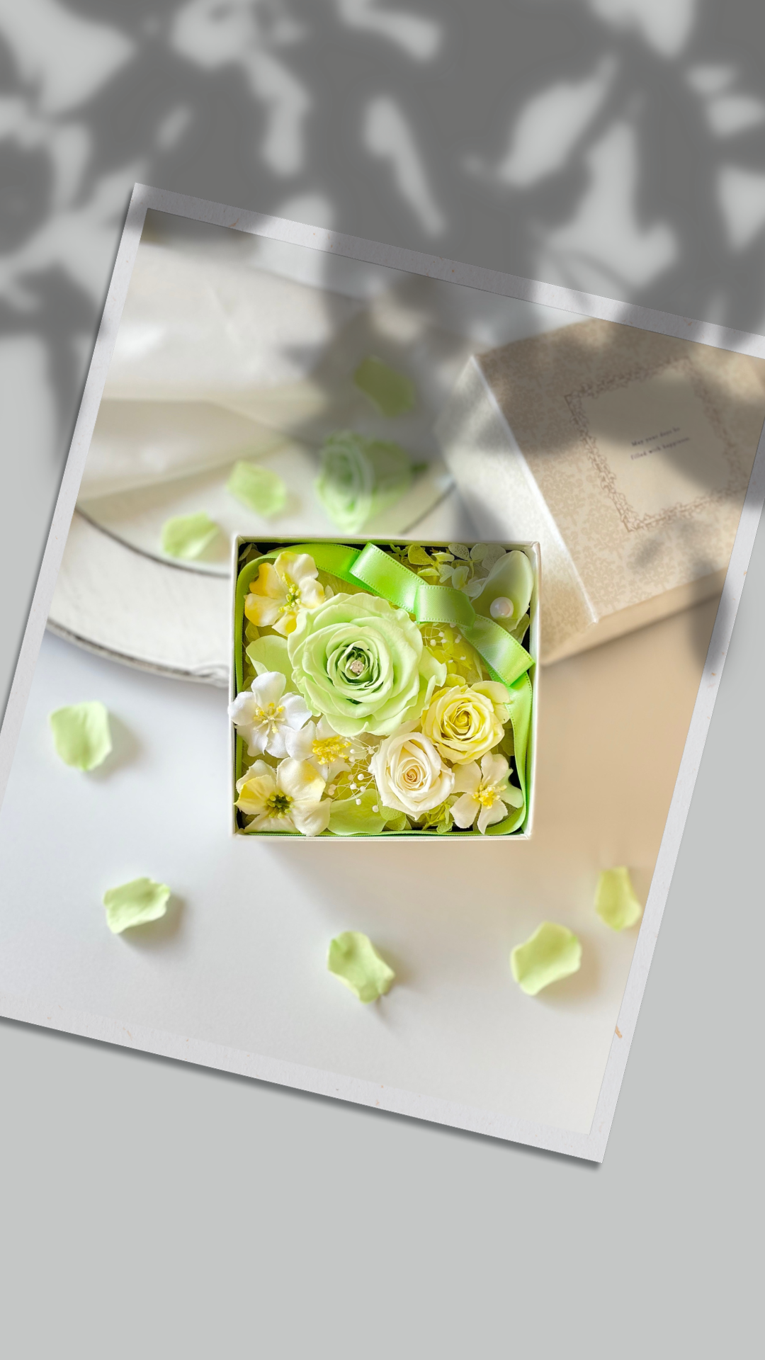 インテリア雑貨　ギフト　プチギフト　おしゃれ　可愛い　人気　ボックス　長持ち　造花　バラ　記念日　母の日　遅れてごめんね