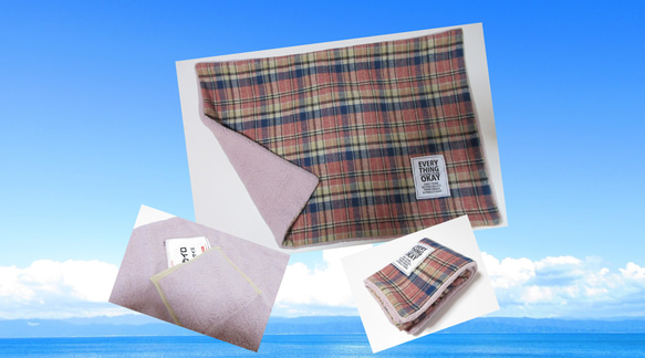 ぽかぽかブランケット ひざ掛け カイロ入れポケット付き タータン