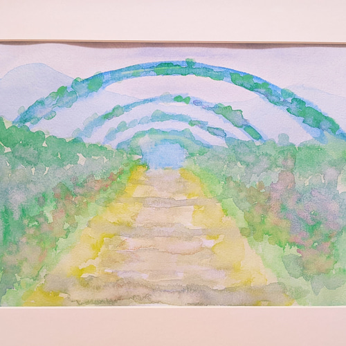 モネの庭 花のアーチ 水彩画原画 (F4) 絵画 yko 通販 14986812