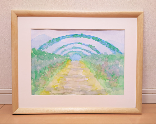 モネの庭 花のアーチ 水彩画原画 (F4) 絵画 yko 通販 14986812