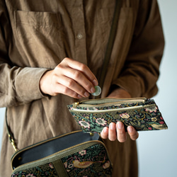 フラグメントケース(薄型ミニ財布) いちご泥棒柄 グリージオグレー ラッピング無料 12枚目の画像