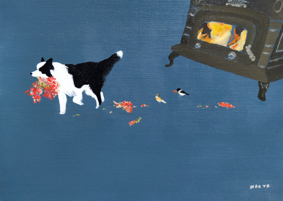 絵本なブックカバー『ヒュッテの牧羊犬とクリスマスブッシュ』 3枚目の画像