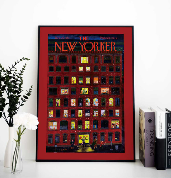 クリスマスツリー、クリスマスポスター、『The New Yorker』の表紙、シンプルなインテリアに。【T-0296】 7枚目の画像