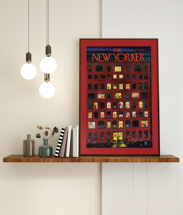 クリスマスツリー、クリスマスポスター、『The New Yorker』の表紙、シンプルなインテリアに。【T-0296】 5枚目の画像