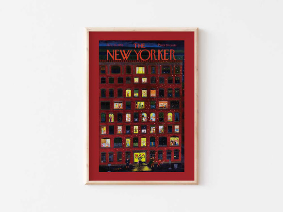 クリスマスツリー、クリスマスポスター、『The New Yorker』の表紙、シンプルなインテリアに。【T-0296】 3枚目の画像