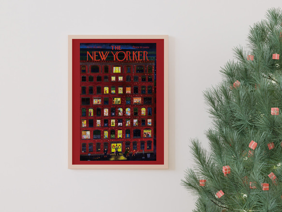 クリスマスツリー、クリスマスポスター、『The New Yorker』の表紙、シンプルなインテリアに。【T-0296】 1枚目の画像