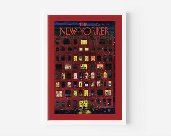 クリスマスツリー、クリスマスポスター、『The New Yorker』の表紙、シンプルなインテリアに。【T-0296】 2枚目の画像