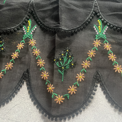 スカラップレース刺繍つけ襟♪フェイクカラー付け衿 アンティーク刺繍