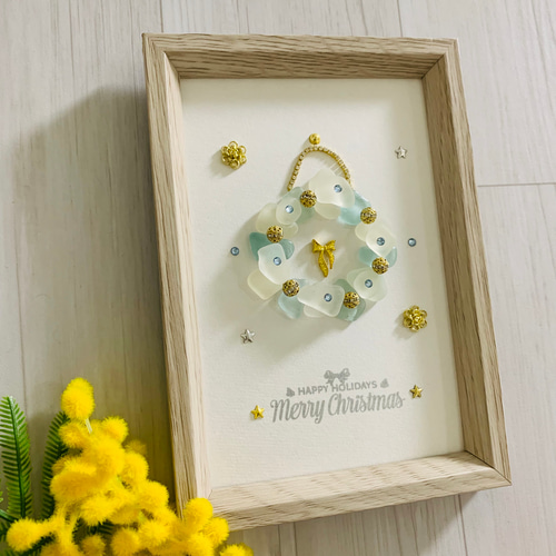 SORA様 シーグラスアート『♡Happy Happy Christmas♡』 シーグラス