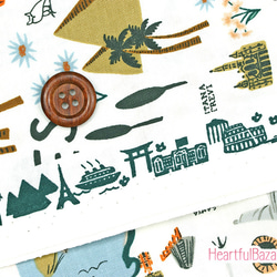 USAコットン(110×50) COTTON+STEEL Bon Voyage シティガイド ホワイト 3枚目の画像