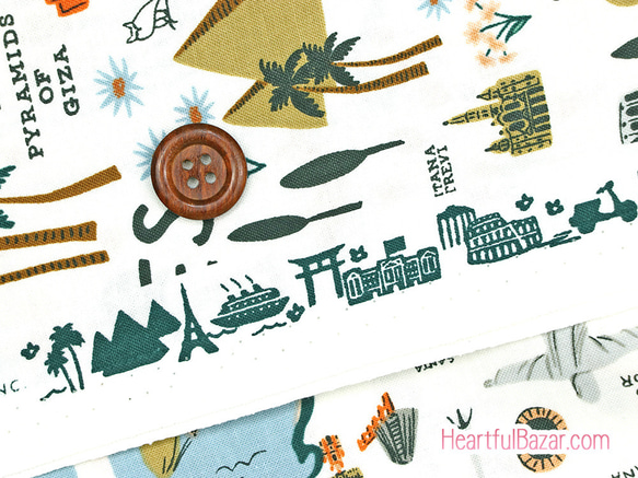 USAコットン(110×50) COTTON+STEEL Bon Voyage シティガイド ホワイト 3枚目の画像