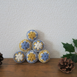 Christmas Bauble Tree・北欧カラー　オーナメント　クリスマス　ツリー　手編み 【送料無料】 3枚目の画像