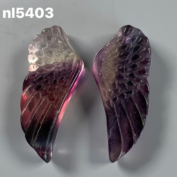 20%OFF 高品質フローライト 天使の羽型 穴あきペア nl 5403 天然石
