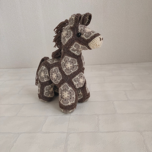 お花モチーフのお馬さん：ウール あみぐるみ ひだまり 通販 14988030