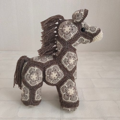 お花モチーフのお馬さん：ウール あみぐるみ ひだまり 通販 14988030