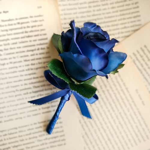 生花に見える】ブルー ローズ ウェディングブーケ サムシングブルー