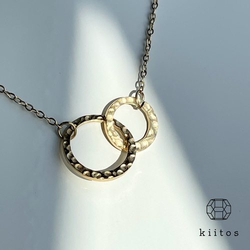 【国内発送】ダブルリング カルマ ネックレス* Gold Silver つけっぱなし！OK♪316L サージカルステンレス インフィニティー