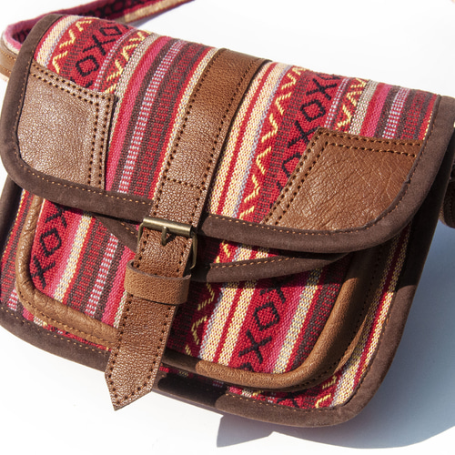 ハンドメイド 本革 サイド バックパック 牛革 サイド バックパック  