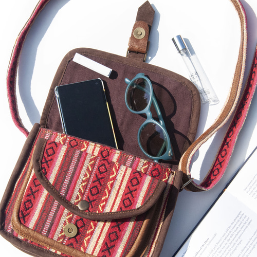 ハンドメイド 本革 サイド バックパック 牛革 サイド バックパック  