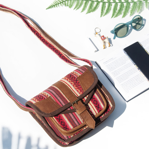 ハンドメイド 本革 サイド バックパック 牛革 サイド バックパック  